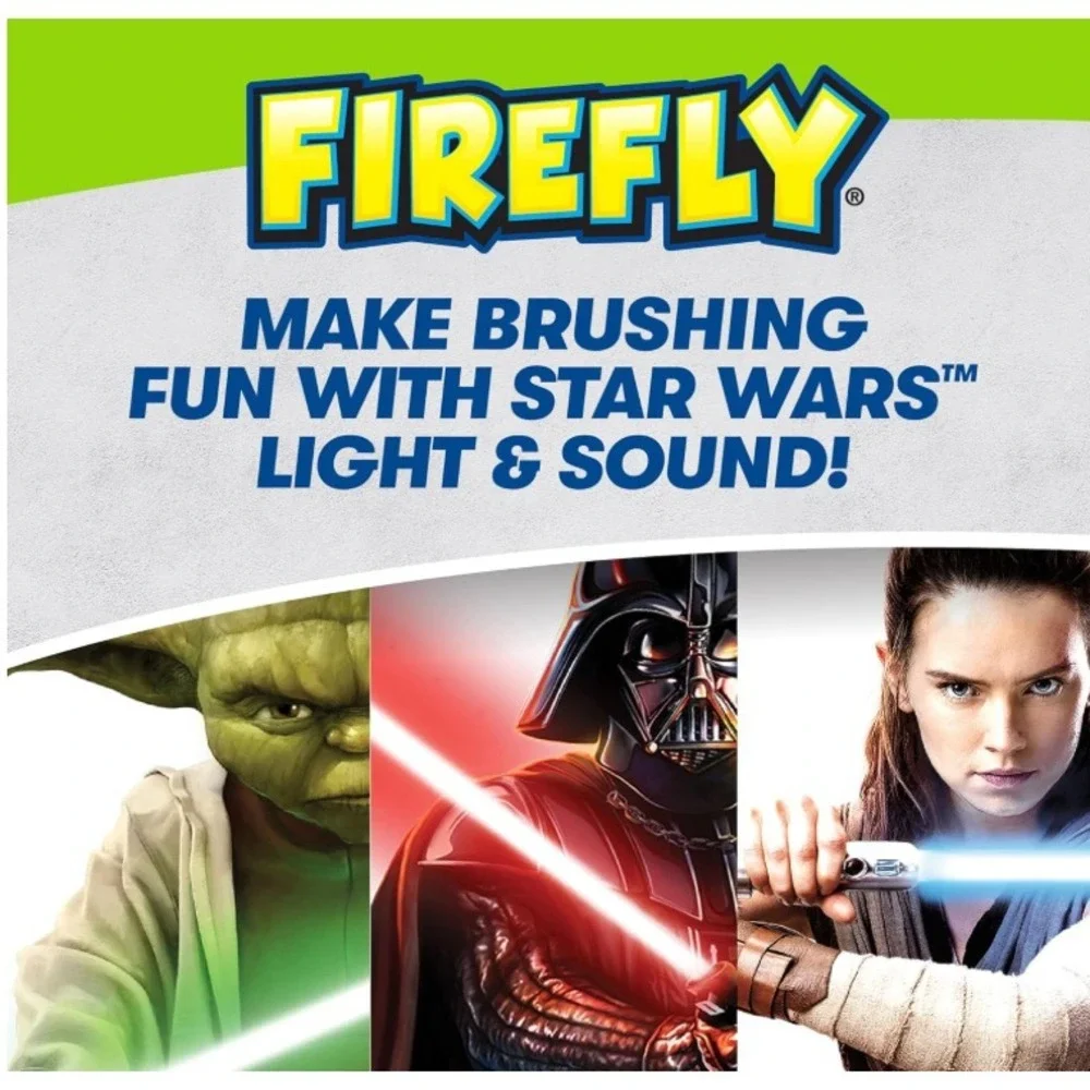 Firefly Kids Soft Toothbrush, Star Wars Lightsaber, Green Yoda Light & Sounds